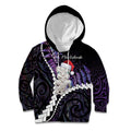 New Zealand Personalised Kid Hoodie Meri Kirihimete Kowhaiwhai Mix Paua Shell - Amethys