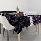 New Zealand Personalised Tablecloth Meri Kirihimete Kowhaiwhai Mix Paua Shell - Amethys