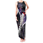 New Zealand Personalised Tank Maxi Dress Meri Kirihimete Kowhaiwhai Mix Paua Shell - Amethys