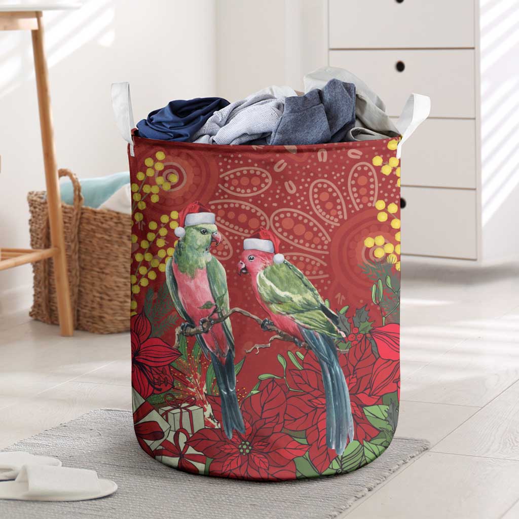 Merry Chrissie Australia King Parrots Laundry Basket Aboriginal Art - Aussie Hoodie