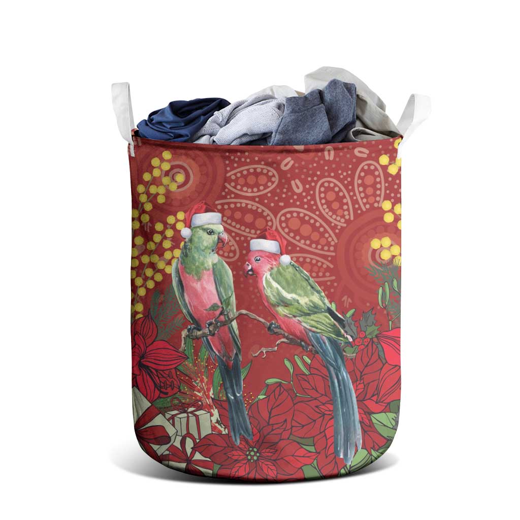 Merry Chrissie Australia King Parrots Laundry Basket Aboriginal Art - Aussie Hoodie