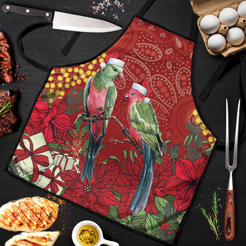 Merry Chrissie Australia King Parrots Apron Aboriginal Art - Aussie Hoodie