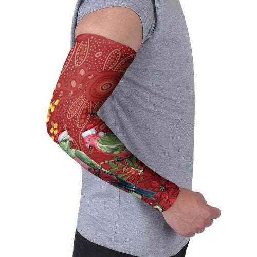 Merry Chrissie Australia King Parrots Arm Sleeves Aboriginal Art - Aussie Hoodie