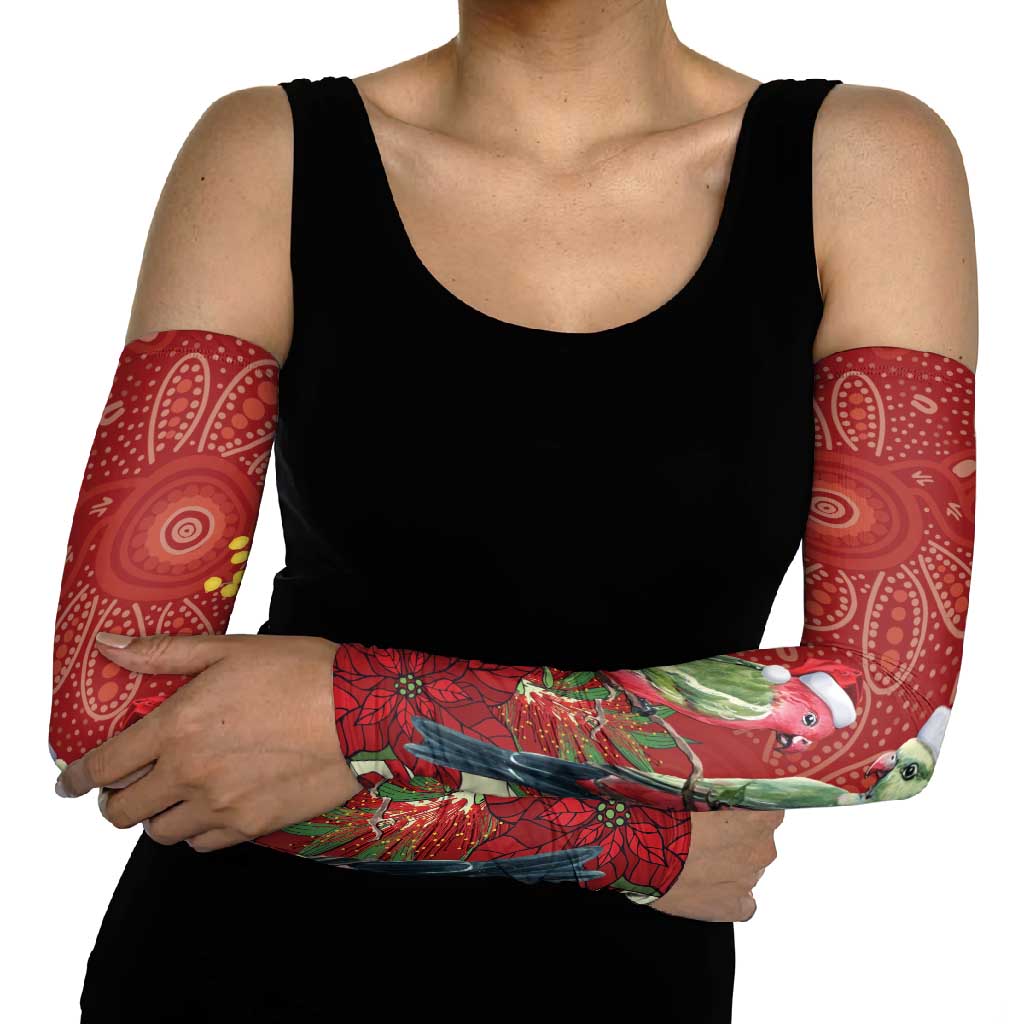Merry Chrissie Australia King Parrots Arm Sleeves Aboriginal Art - Aussie Hoodie