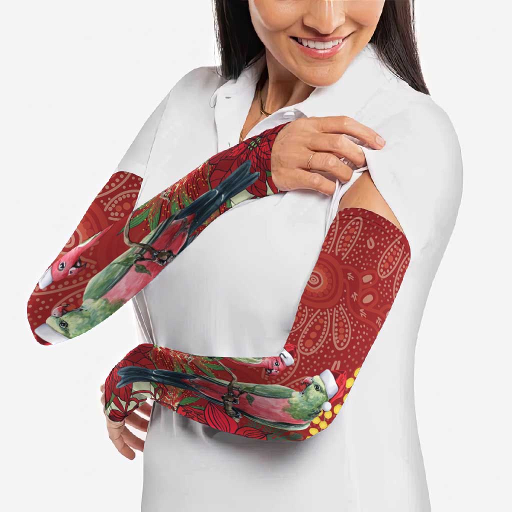 Merry Chrissie Australia King Parrots Arm Sleeves Aboriginal Art - Aussie Hoodie