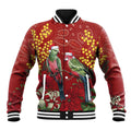 Merry Chrissie Australia King Parrots Baseball Jacket Aboriginal Art - Aussie Hoodie