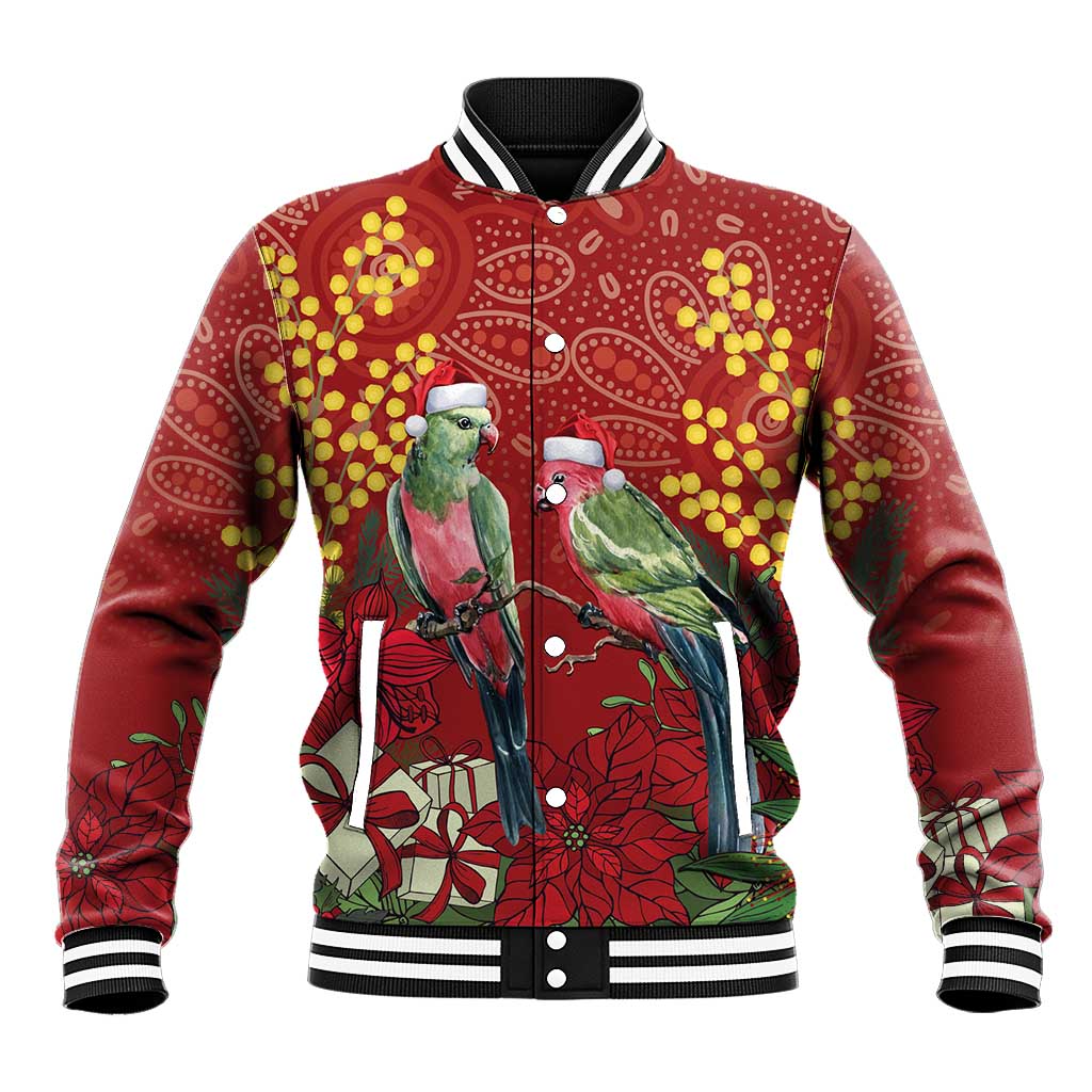 Merry Chrissie Australia King Parrots Baseball Jacket Aboriginal Art - Aussie Hoodie