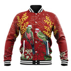 Merry Chrissie Australia King Parrots Baseball Jacket Aboriginal Art - Aussie Hoodie
