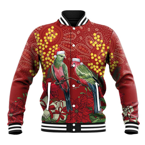 Merry Chrissie Australia King Parrots Baseball Jacket Aboriginal Art - Aussie Hoodie