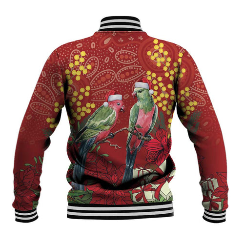 Merry Chrissie Australia King Parrots Baseball Jacket Aboriginal Art - Aussie Hoodie