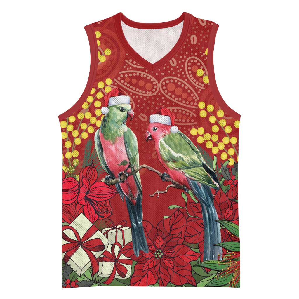 Merry Chrissie Australia King Parrots Basketball Jersey Aboriginal Art - Aussie Hoodie