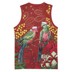 Merry Chrissie Australia King Parrots Basketball Jersey Aboriginal Art - Aussie Hoodie
