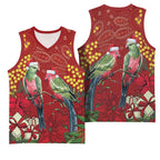 Merry Chrissie Australia King Parrots Basketball Jersey Aboriginal Art - Aussie Hoodie