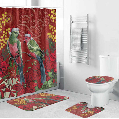 Merry Chrissie Australia King Parrots Bathroom Set Aboriginal Art - Aussie Hoodie