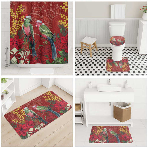 Merry Chrissie Australia King Parrots Bathroom Set Aboriginal Art - Aussie Hoodie