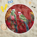 Merry Chrissie Australia King Parrots Beach Blanket Aboriginal Art - Aussie Hoodie