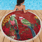 Merry Chrissie Australia King Parrots Beach Blanket Aboriginal Art - Aussie Hoodie