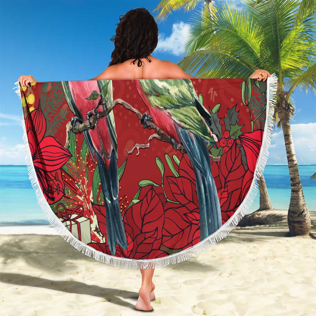 Merry Chrissie Australia King Parrots Beach Blanket Aboriginal Art - Aussie Hoodie