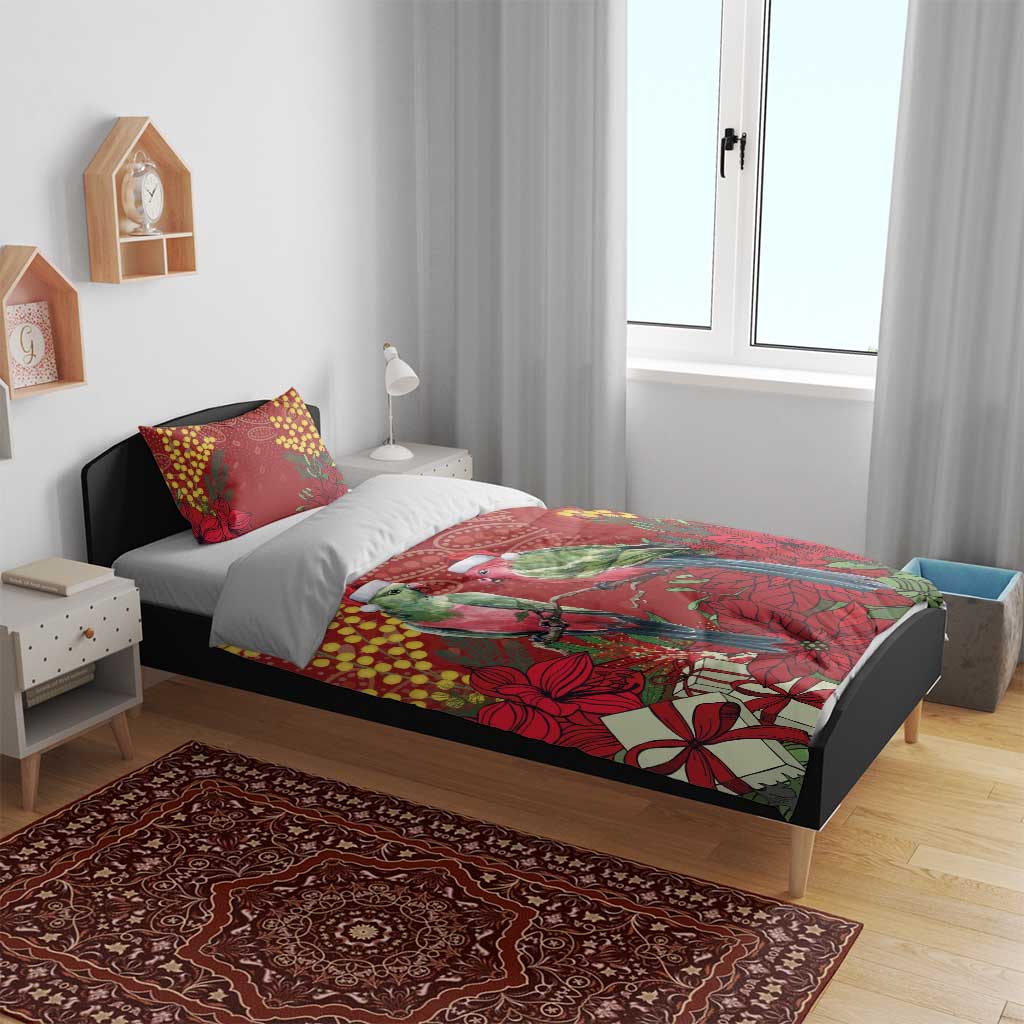 Merry Chrissie Australia King Parrots Bedding Set Aboriginal Art - Aussie Hoodie