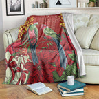 Merry Chrissie Australia King Parrots Blanket Aboriginal Art - Aussie Hoodie