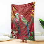 Merry Chrissie Australia King Parrots Blanket Aboriginal Art - Aussie Hoodie