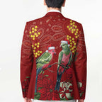 Merry Chrissie Australia King Parrots Blazer Aboriginal Art - Aussie Hoodie