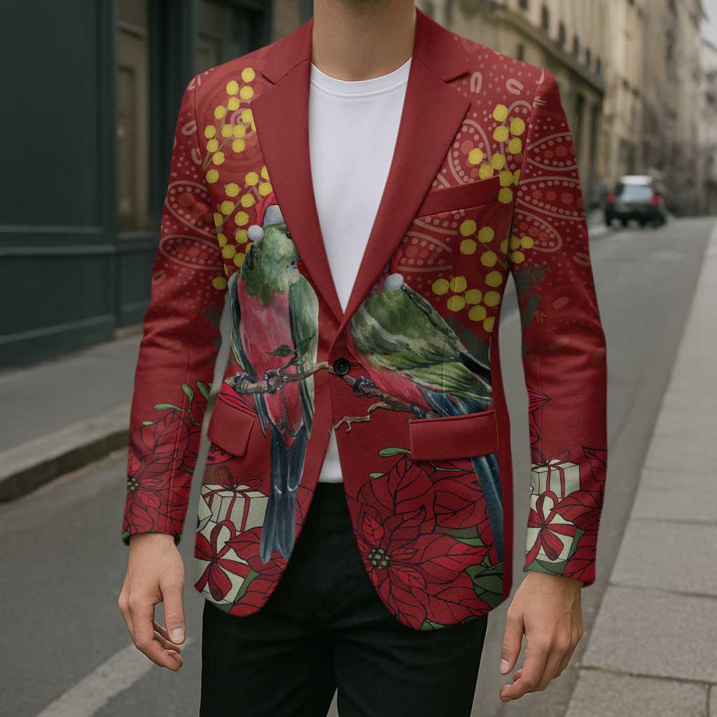 Merry Chrissie Australia King Parrots Blazer Aboriginal Art - Aussie Hoodie