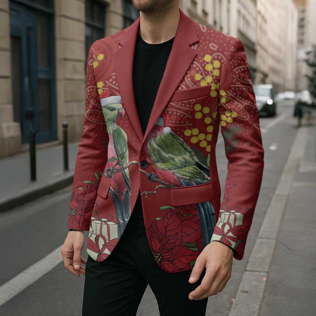 Merry Chrissie Australia King Parrots Blazer Aboriginal Art - Aussie Hoodie