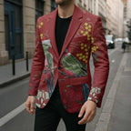 Merry Chrissie Australia King Parrots Blazer Aboriginal Art - Aussie Hoodie