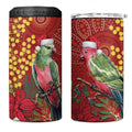 Merry Chrissie Australia King Parrots 4 in 1 Can Cooler Tumbler Aboriginal Art - Aussie Hoodie
