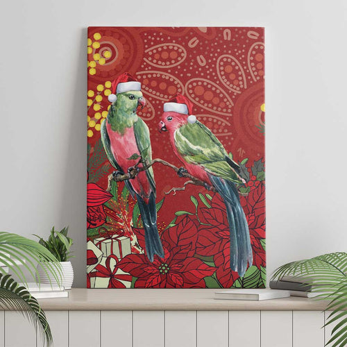 Merry Chrissie Australia King Parrots Canvas Wall Art Aboriginal Art - Aussie Hoodie