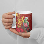 Merry Chrissie Australia King Parrots Ceramic Mug Aboriginal Art - Aussie Hoodie