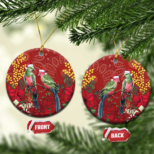 Merry Chrissie Australia King Parrots Ceramic Ornament Aboriginal Art - Aussie Hoodie