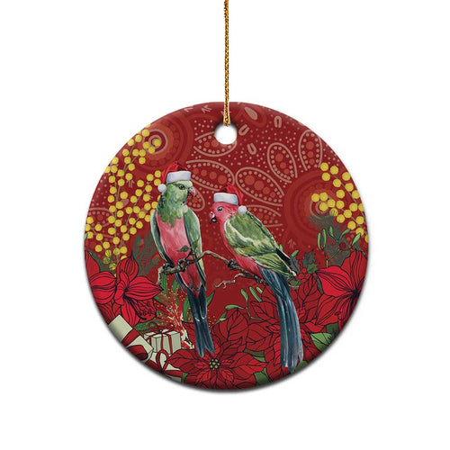 Merry Chrissie Australia King Parrots Ceramic Ornament Aboriginal Art - Aussie Hoodie
