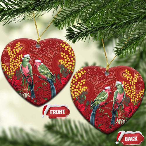 Merry Chrissie Australia King Parrots Ceramic Ornament Aboriginal Art - Aussie Hoodie