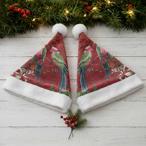 Merry Chrissie Australia King Parrots Christmas Santa Hat Aboriginal Art - Aussie Hoodie