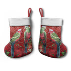 Merry Chrissie Australia King Parrots Christmas Stocking Aboriginal Art - Aussie Hoodie