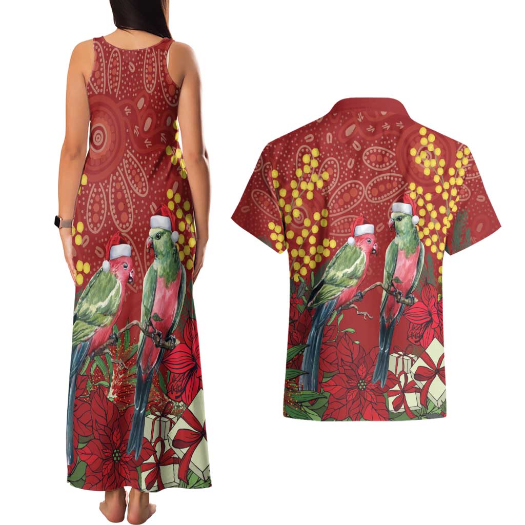 Merry Chrissie Australia King Parrots Couples Matching Tank Maxi Dress and Hawaiian Shirt Aboriginal Art - Aussie Hoodie