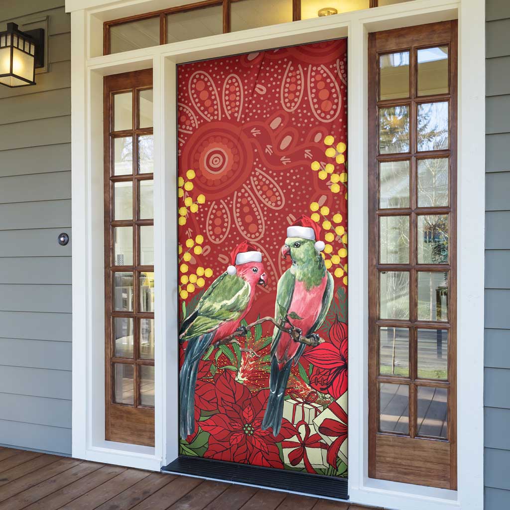 Merry Chrissie Australia King Parrots Door Cover Aboriginal Art - Aussie Hoodie