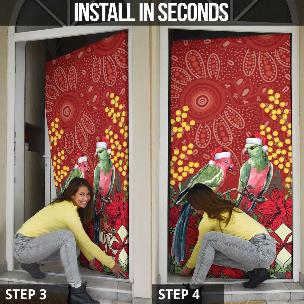 Merry Chrissie Australia King Parrots Door Cover Aboriginal Art - Aussie Hoodie