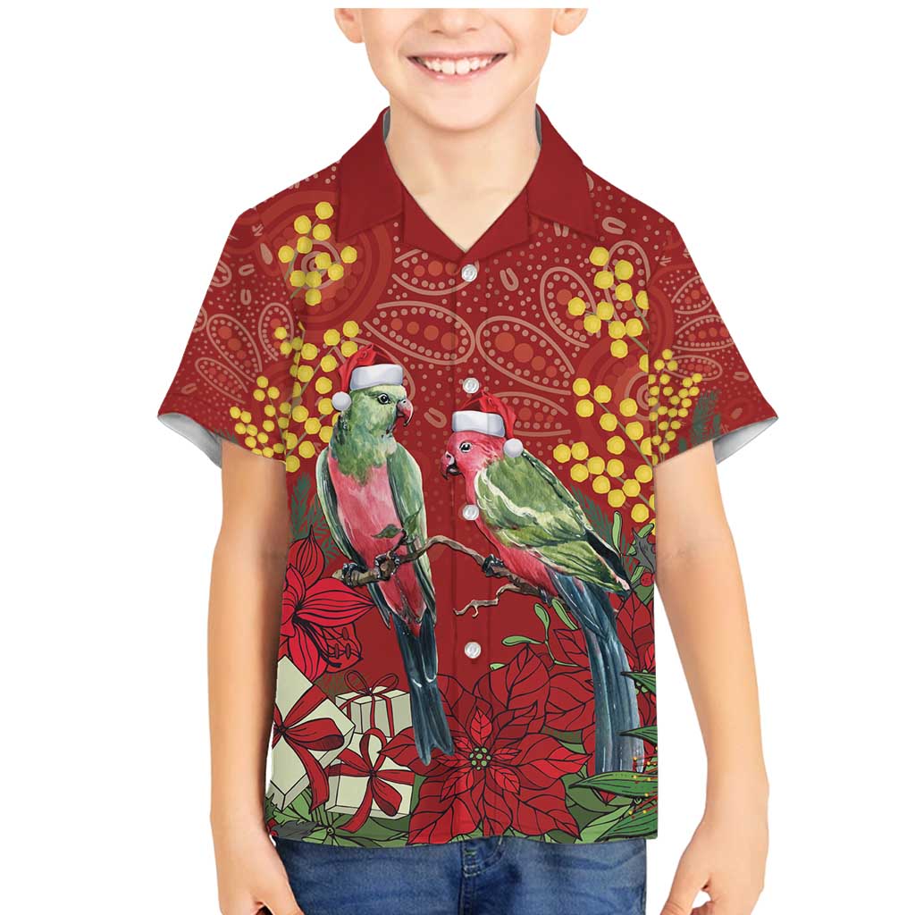 Merry Chrissie Australia King Parrots Family Matching Mermaid Dress and Hawaiian Shirt Aboriginal Art - Aussie Hoodie
