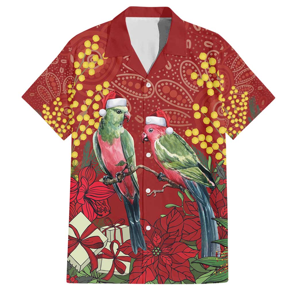 Merry Chrissie Australia King Parrots Family Matching Short Sleeve Bodycon Dress and Hawaiian Shirt Aboriginal Art - Aussie Hoodie