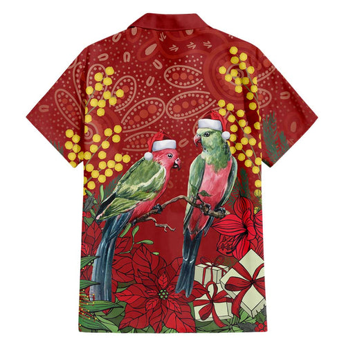 Merry Chrissie Australia King Parrots Family Matching Short Sleeve Bodycon Dress and Hawaiian Shirt Aboriginal Art - Aussie Hoodie