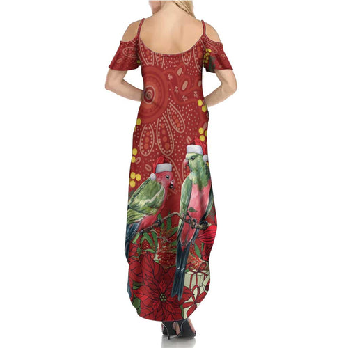 Merry Chrissie Australia King Parrots Family Matching Summer Maxi Dress and Hawaiian Shirt Aboriginal Art - Aussie Hoodie