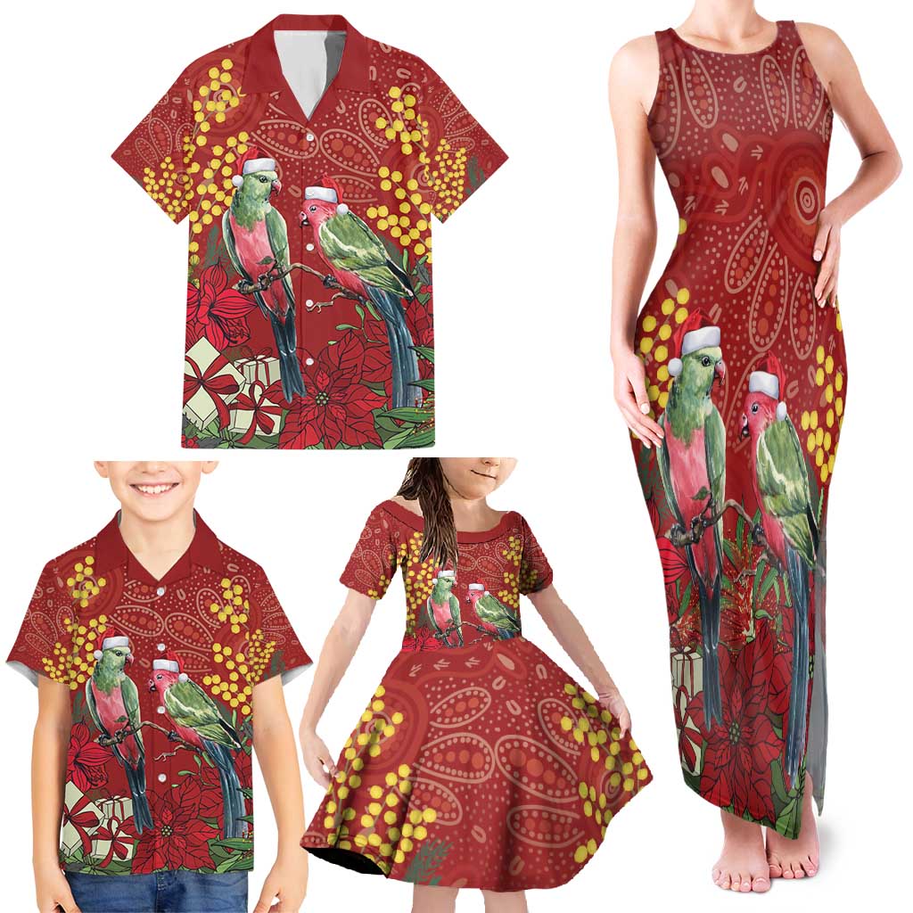 Merry Chrissie Australia King Parrots Family Matching Tank Maxi Dress and Hawaiian Shirt Aboriginal Art - Aussie Hoodie