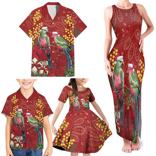 Merry Chrissie Australia King Parrots Family Matching Tank Maxi Dress and Hawaiian Shirt Aboriginal Art - Aussie Hoodie