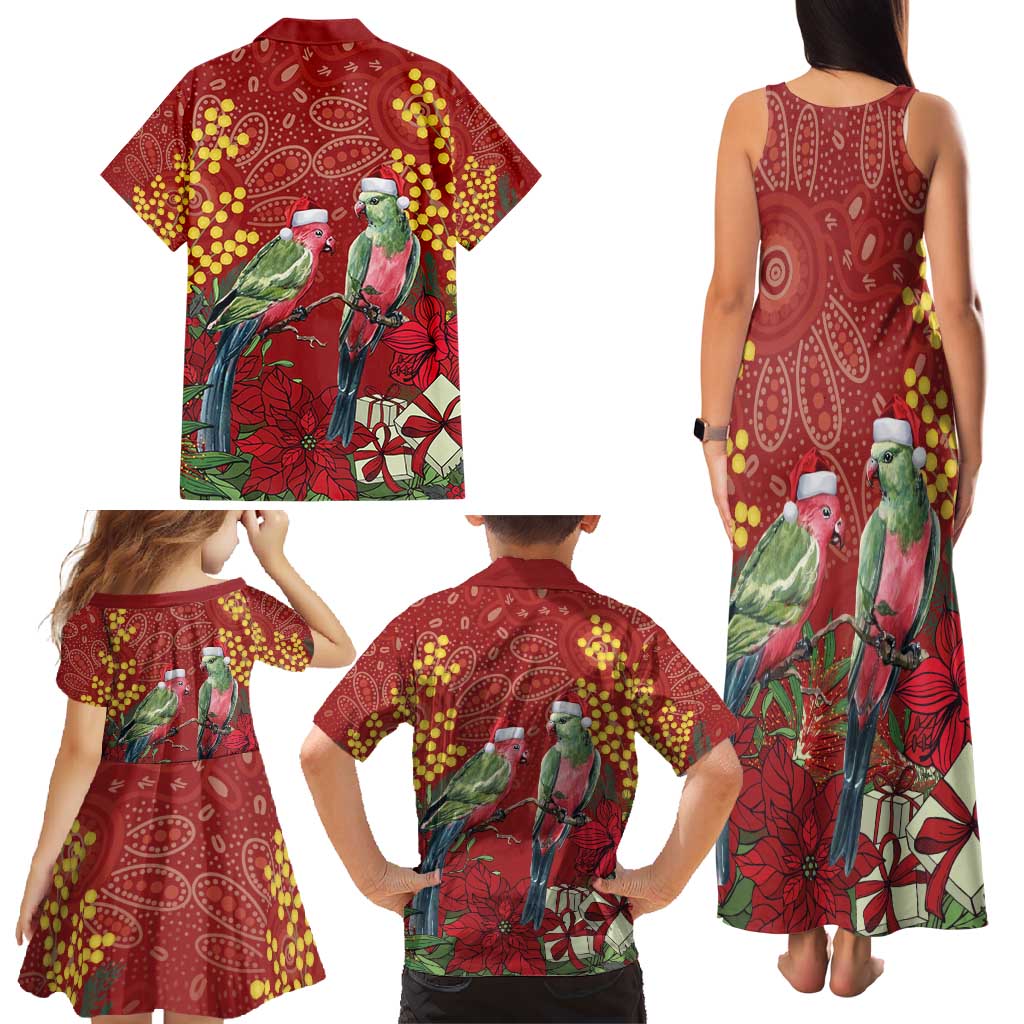 Merry Chrissie Australia King Parrots Family Matching Tank Maxi Dress and Hawaiian Shirt Aboriginal Art - Aussie Hoodie