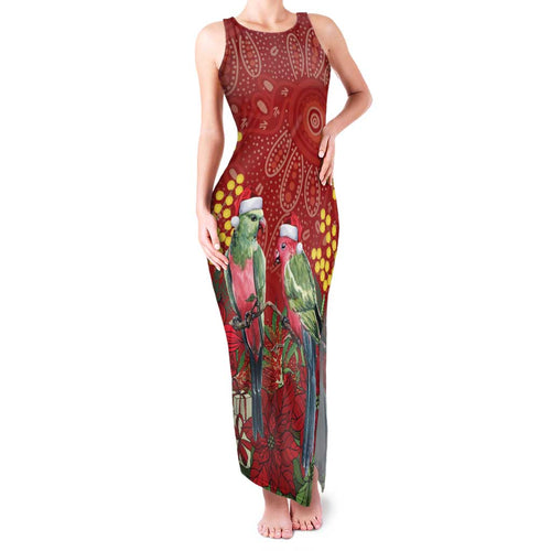 Merry Chrissie Australia King Parrots Family Matching Tank Maxi Dress and Hawaiian Shirt Aboriginal Art - Aussie Hoodie