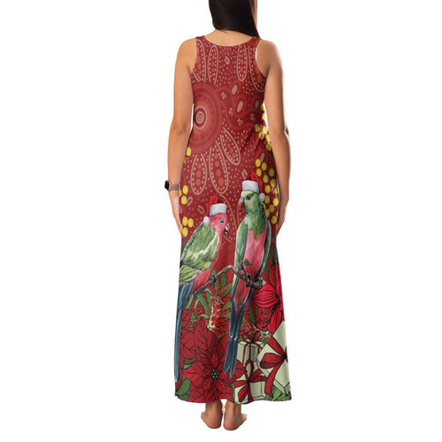 Merry Chrissie Australia King Parrots Family Matching Tank Maxi Dress and Hawaiian Shirt Aboriginal Art - Aussie Hoodie