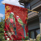 Merry Chrissie Australia King Parrots Garden Flag Aboriginal Art - Aussie Hoodie